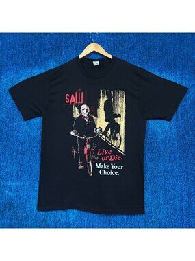 Billy The Puppet Live or Die Make Your Choice Saw Film Tee L